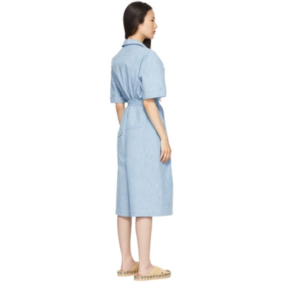 Shop Fendi Blue Chambray 'forever ' Jumpsuit In F1d3b Denim