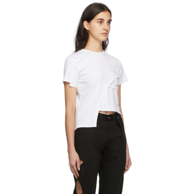 Shop Heliot Emil White Deconstructed T-shirt In Wht02 White