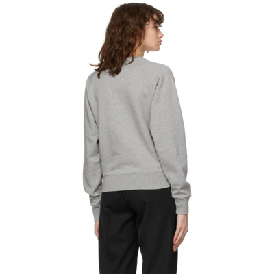 Shop Maison Kitsuné Grey Fox Head Patch Sweatshirt In Grey Melange