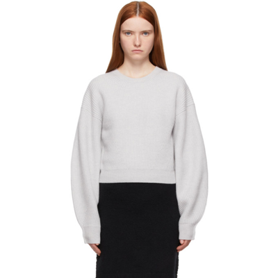 Shop Helmut Lang Grey Volume Sweater In 062 Lt Heather Grey