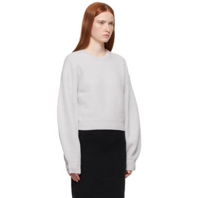 Shop Helmut Lang Grey Volume Sweater In 062 Lt Heather Grey
