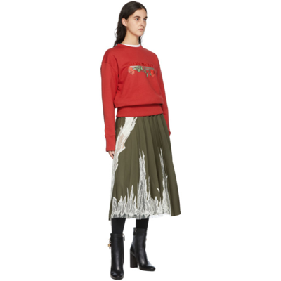 Shop Givenchy Red Roses Embroidery Sweatshirt In 640 Vermillon