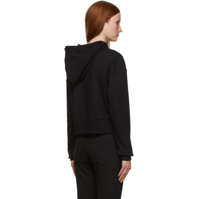 Shop Balmain Black Strass Hoodie In Eap Noir