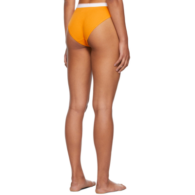 Shop Heron Preston For Calvin Klein Orange Season 2 Rib Knit Briefs In 710 Sunflow
