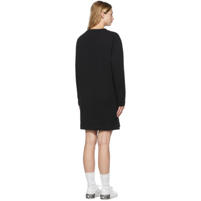 Shop Moschino Black Painted Teddy Bear Sweatshirt Dress In V1555 Black