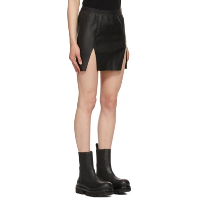 Shop Rick Owens Black Leather Scari Miniskirt In 09 Black