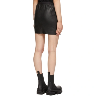 Shop Rick Owens Black Leather Scari Miniskirt In 09 Black