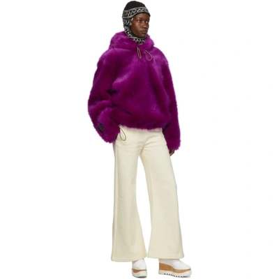Shop Stella Mccartney Purple Faux-fur Adan Hooded Jacket In 5162 Amethyste