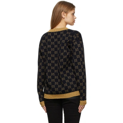 Gucci Gg Jacquard-knit Cotton-blend Cardigan In Black | ModeSens