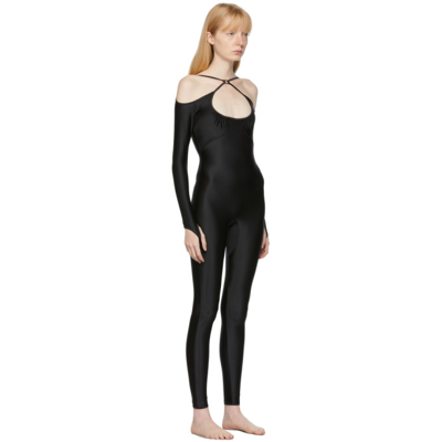 Shop Knwls Black Nulle Alter Cross Neck Catsuit In Dark