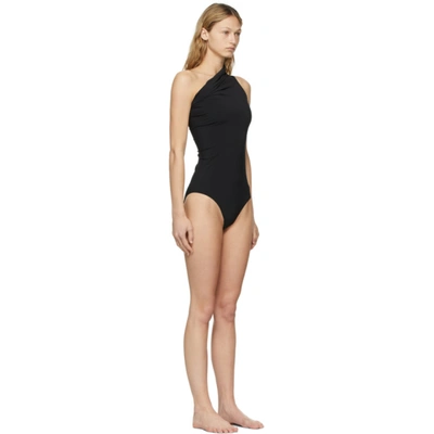 Shop Rick Owens Black One-shoulder One-piece Swimsuit In 09 Black
