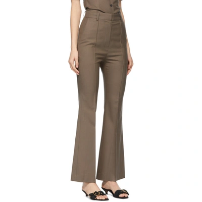 Shop Drae Brown Summer Wool Bootcut Trousers