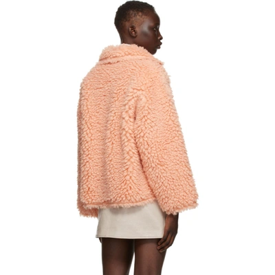 Shop Stand Studio Pink Faux-fur Sherry Jacket In 30100 Peach