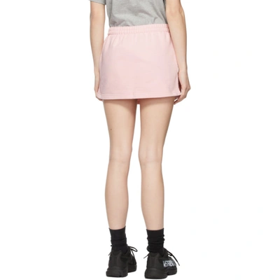 Shop Vetements Pink Logo Tape Molton Miniskirt In Baby Pink