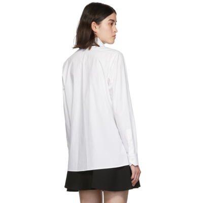 Shop Valentino White Oversized Bow Shirt In 001 Opticwhite