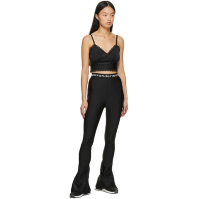 Alexander Wang T Lace-trimmed Stretch-jersey Flared Leggings In