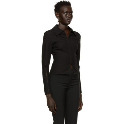 Shop Jacquemus Black La Montagne 'la Chemise Obiou' Shirt In 990 Black