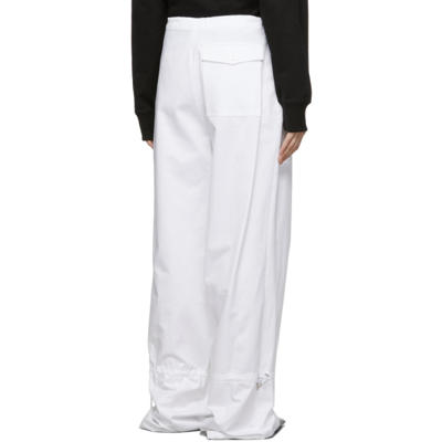 Shop Dion Lee White Eyelet Tie Parachute Trousers In Ivory