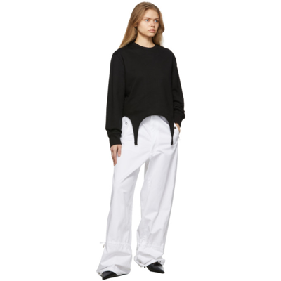 Shop Dion Lee White Eyelet Tie Parachute Trousers In Ivory
