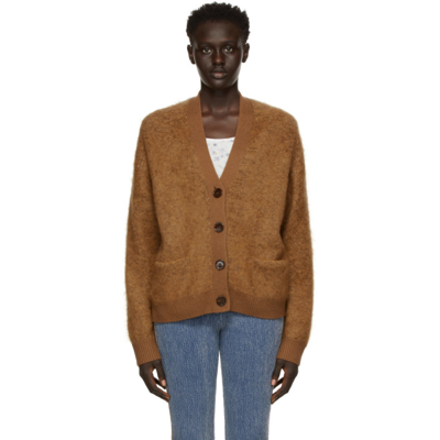 Shop Acne Studios Brown Rives Mohair Cardigan In All Toffee Brown