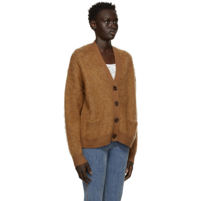 Shop Acne Studios Brown Rives Mohair Cardigan In All Toffee Brown