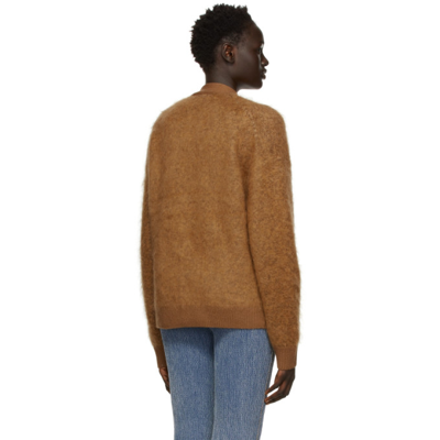 Shop Acne Studios Brown Rives Mohair Cardigan In All Toffee Brown
