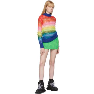 Shop Agr Multicolor Open Knit Crewneck Sweater