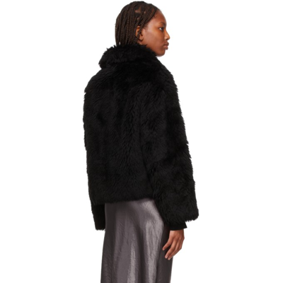 Shop Yves Salomon Woven Wool Short Jacket In C99 Black