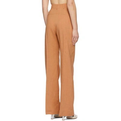 Shop Jacquemus Orange 'le Pantalon Sauge' Trousers In Terracotta