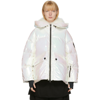 Shop Moncler White Iridescent Tellier Jacket In 023 Iridescent Silve