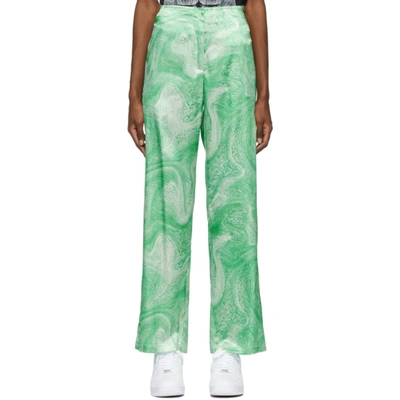 Shop Opening Ceremony Green Allover Marble Trousers In Green Papy