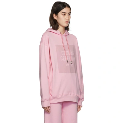 Shop Opening Ceremony Pink Box Logo Hoodie In Pink Lady