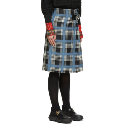 Shop Marni Plaid Sprayed Kilt Skirt In Scb74 Orio