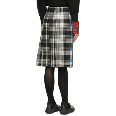 Shop Marni Plaid Sprayed Kilt Skirt In Scb74 Orio
