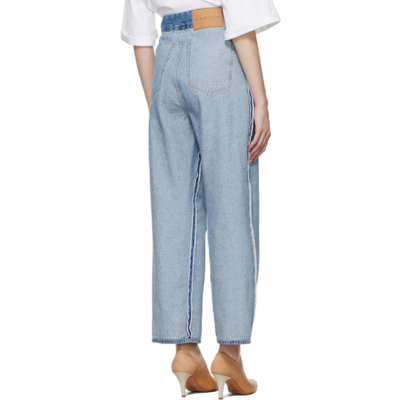 Mm6 Maison Margiela High-rise Cropped Inside-out Jeans In Mid 