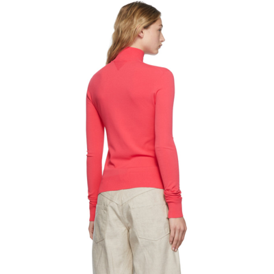 Shop Bottega Veneta Pink Viscose Turtleneck In 5521 Lollipop