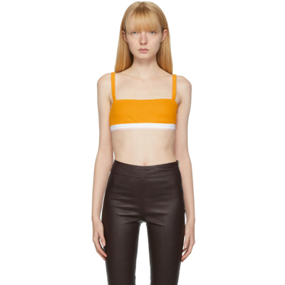 Heron Preston For Calvin Klein Orange Season 2 Skinny Strap Bralette In 710  Sunflower | ModeSens