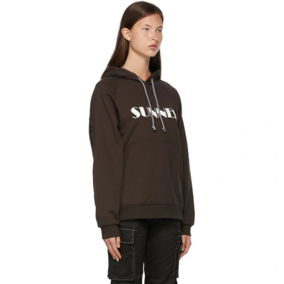 Shop Sunnei Brown Logo Hoodie