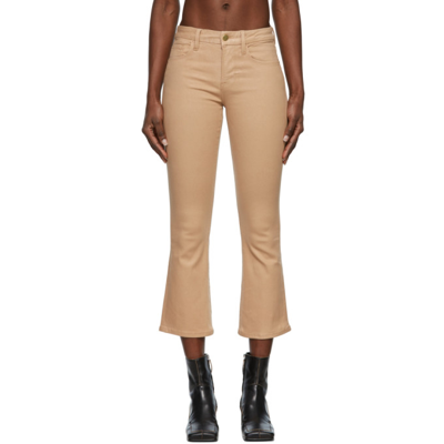 Shop Frame Beige 'le Crop Mini Boot' Jeans In Toasted Almond Tdad