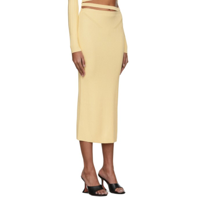 Shop Anna October Yellow Stevi Knitted Midi Skirt