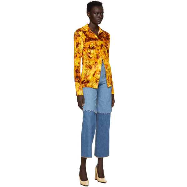 Kwaidan Editions all-over floral-print shirt - Orange
