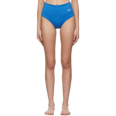 Shop Nike Blue Essential Bikini Bottom In 442 Pacific Blue