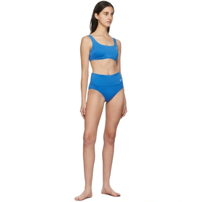 Shop Nike Blue Essential Bikini Bottom In 442 Pacific Blue