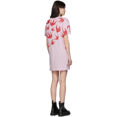 MCQ ALEXANDER MCQUEEN SSENSE 独家发售粉色 SWALLOW T 恤连衣裙