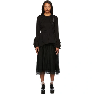 Shop Noir Kei Ninomiya Tulle Single-shoulder Skirt In 1 Black