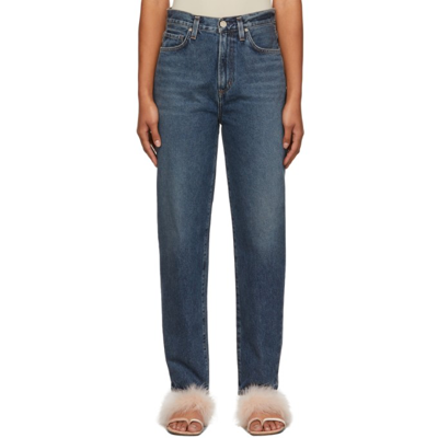 Shop Goldsign Blue 'the Peg' Jeans In Palmer