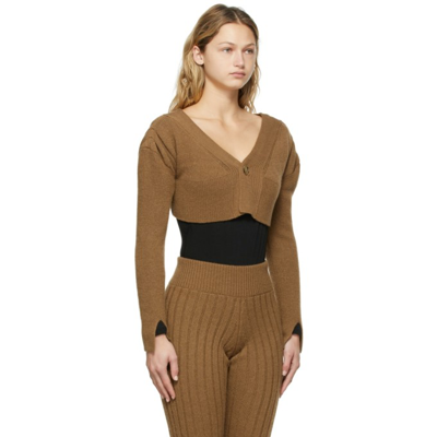 Shop Determ Brown Bolero Cardigan In Nuts