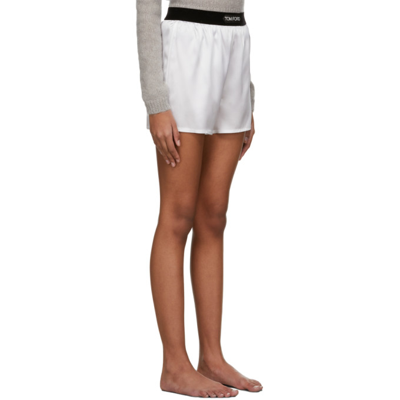 Shop Tom Ford White Silk Pj Shorts In Aw002 White