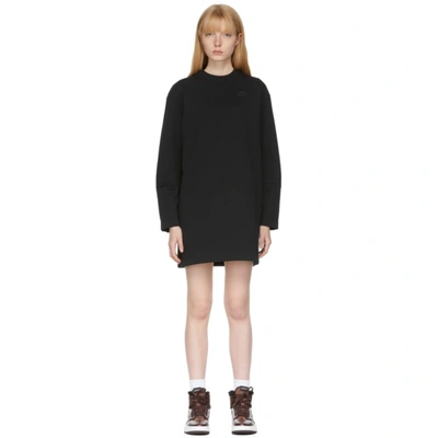 Shop Nike Black Tech Fleece Short Dress In Black/black