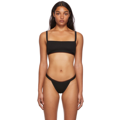 Shop Heron Preston For Calvin Klein Black Season 2 Skinny Strap Bralette In 250 Black